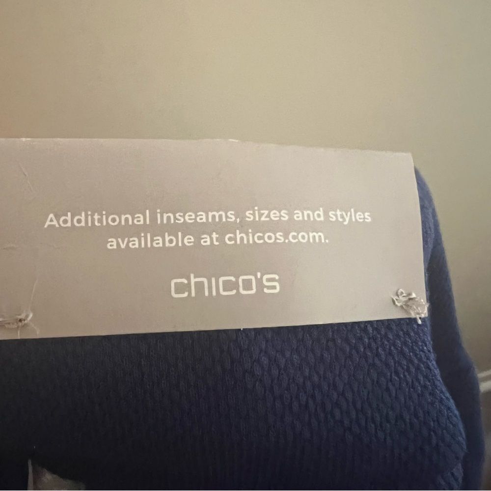 Chico's Blue Trousers Pull-on Textured Waffle sz 16 (3R Chico Sizing) NEW 🏷 - Picture 12 of 13
